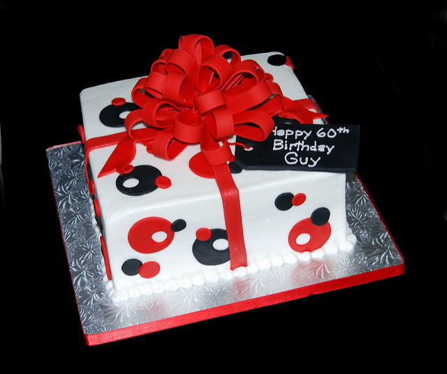 Red and Black 60th Birthday Cake