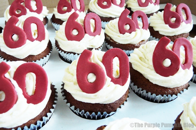 Red and White Birthday Cupcakes