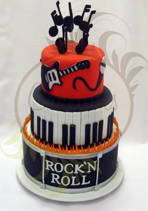 Rock and Roll Happy Birthday Cake