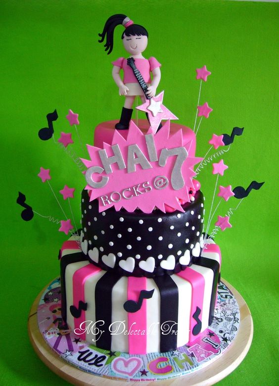 Rock Star Themed Birthday Cake