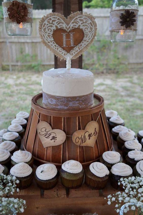 Rustic Cupcake Wedding Cake Ideas