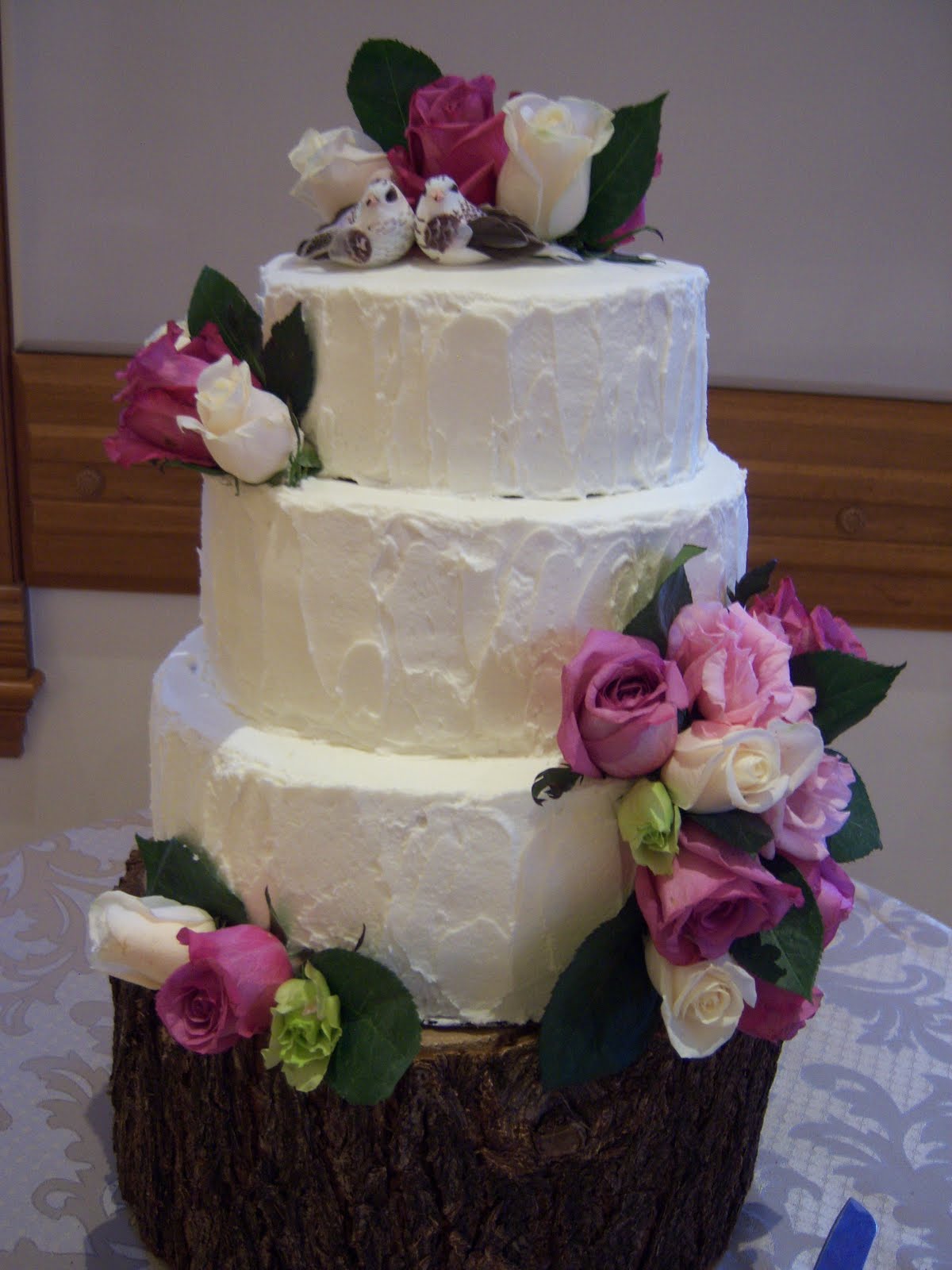 Rustic Wedding Cake with Flowers