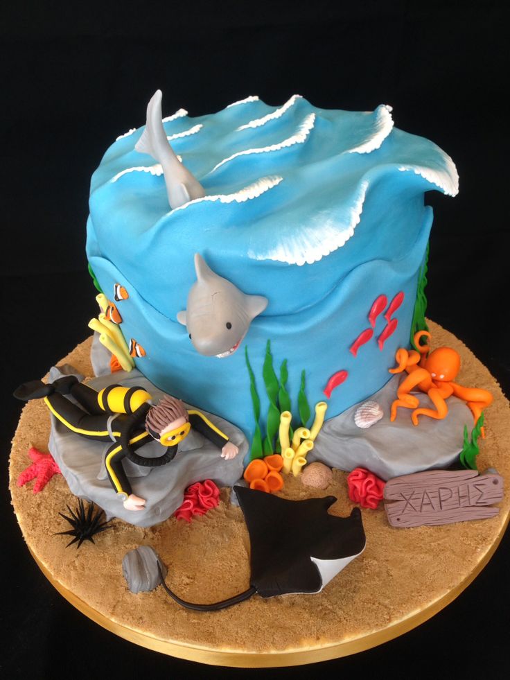 Scuba Diver Birthday Cake