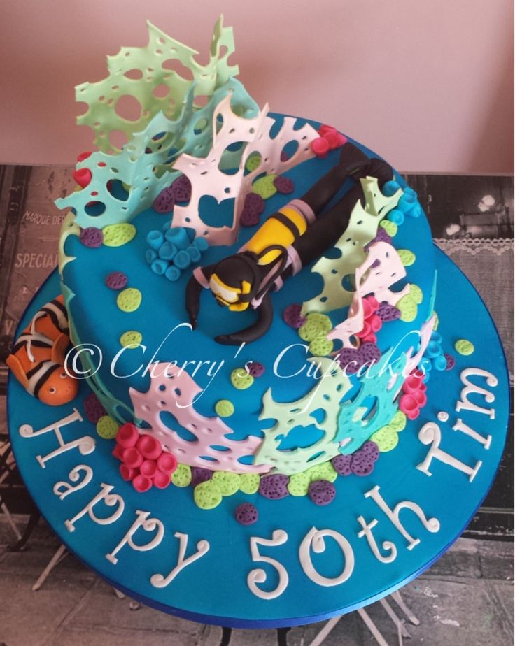 Scuba Diver Birthday Cake