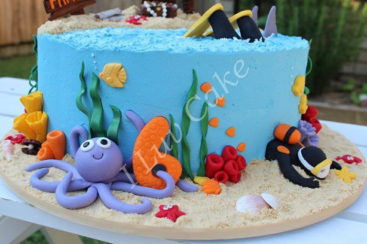 Scuba Diving Birthday Cake Theme