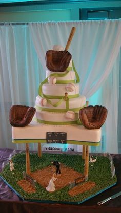 Softball Baseball Wedding Cake