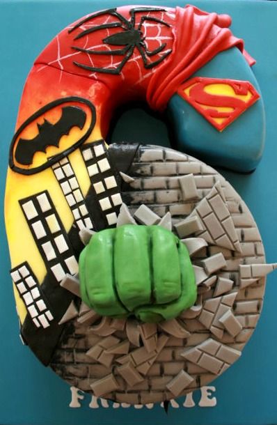 Super Hero Boys Birthday Cake Number 5