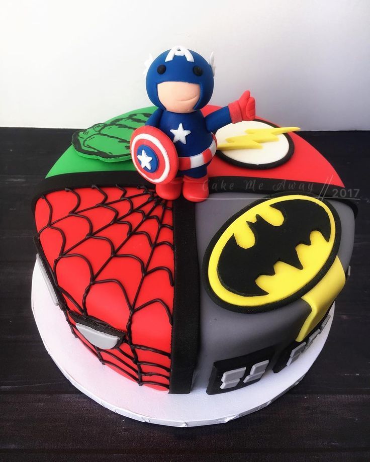 Super Heroes Captain America Birthday Cake