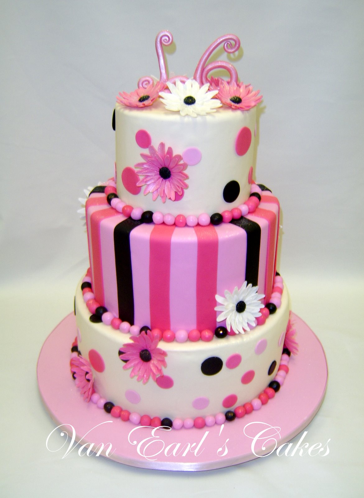 5 Photos of Three Tier Sweet Sixteen Birthday Cakes