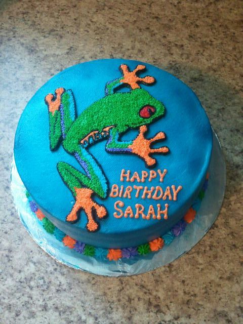 Tree Frog Birthday Cake