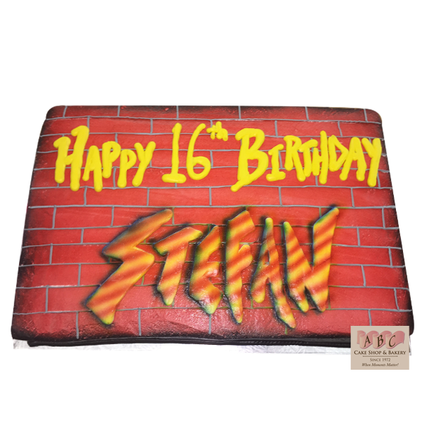 Wall Graffiti Birthday Cake