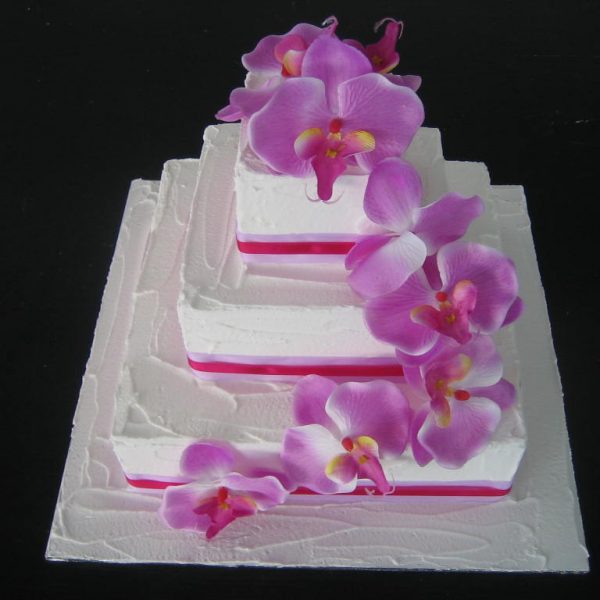 3 Tier Birthday Cake with Orchids