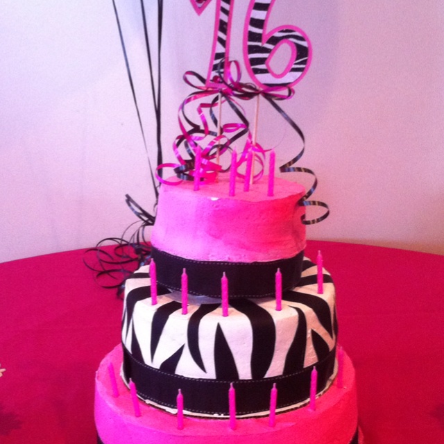 3 Tier Sweet Sixteen Birthday Cake