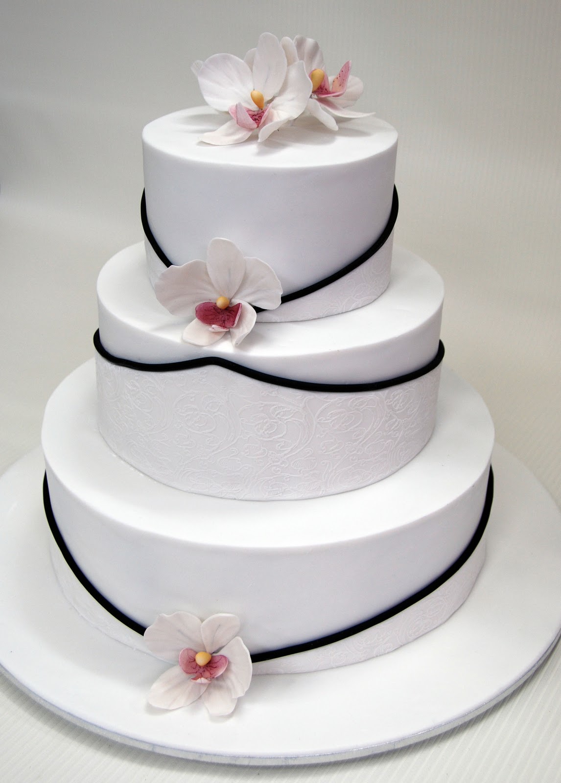 3 Tier Wedding Cake with Orchids