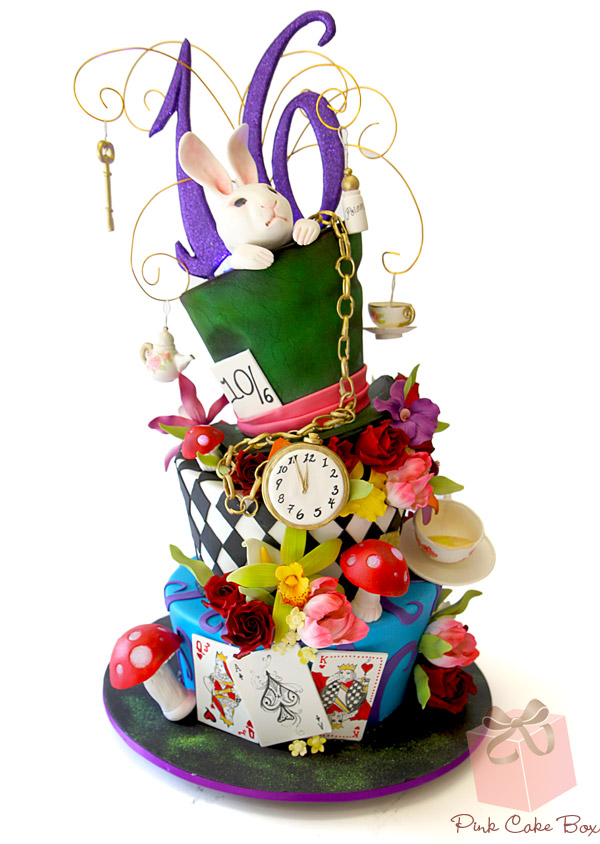 Alice in Wonderland Themed Sweet 16 Cake