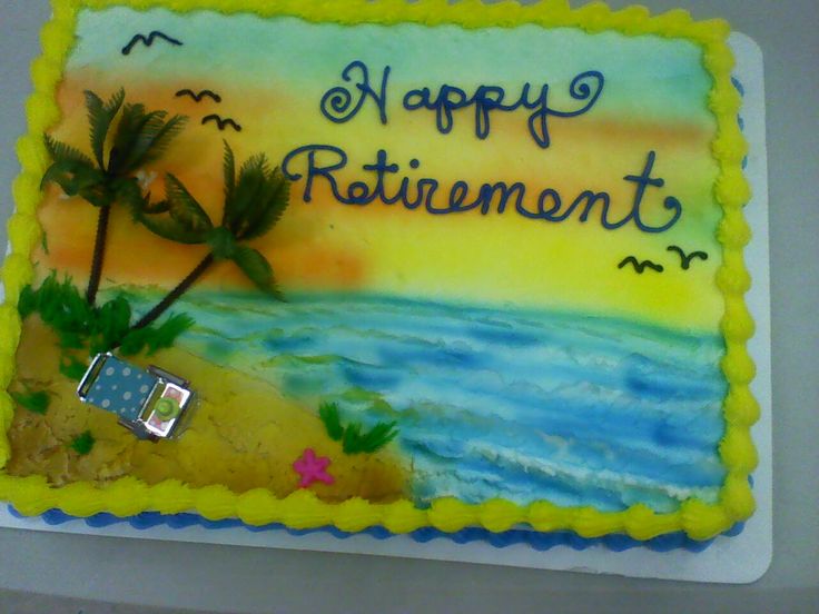 Beach Themed Sheet Cake Retirement