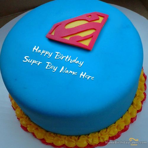 Boys Happy Birthday Cake with Name