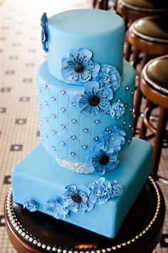 Bright Blue Wedding Cakes