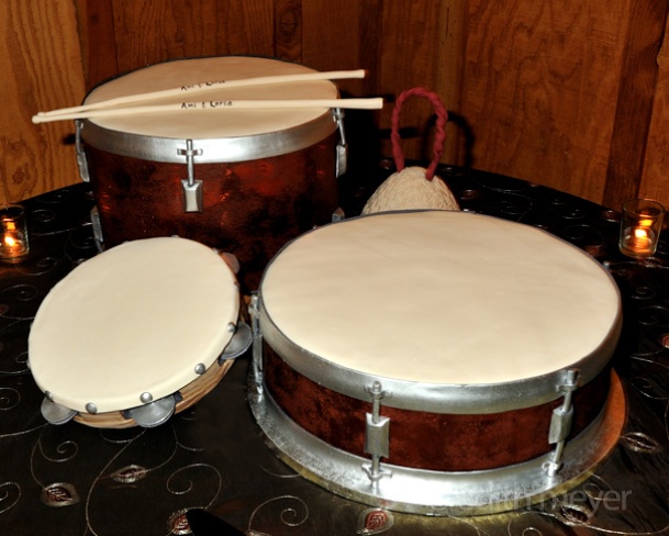 Cakes Shaped Like Drum Set