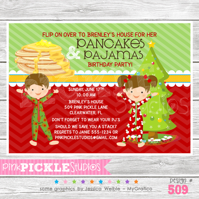 Christmas Pajama Party Invitations