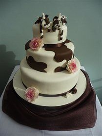 Cow Theme Wedding Cake