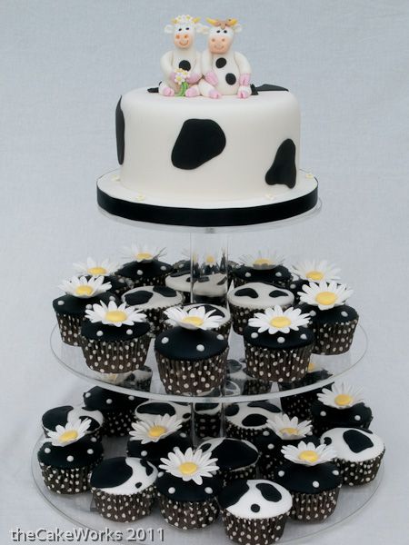 Cow-Themed Wedding Cake