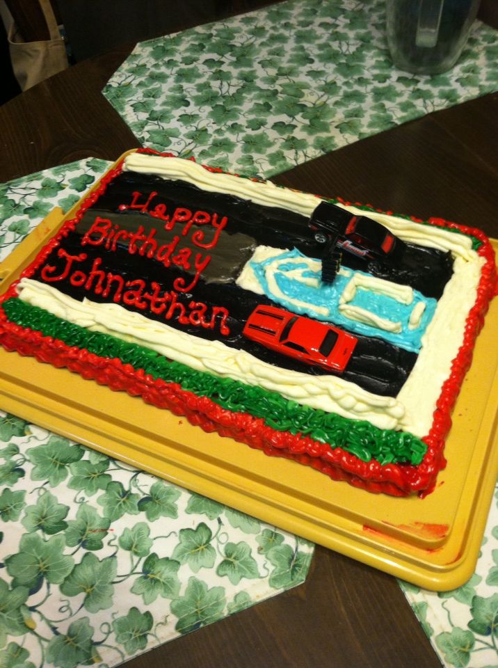 Drag Racing Birthday Cake