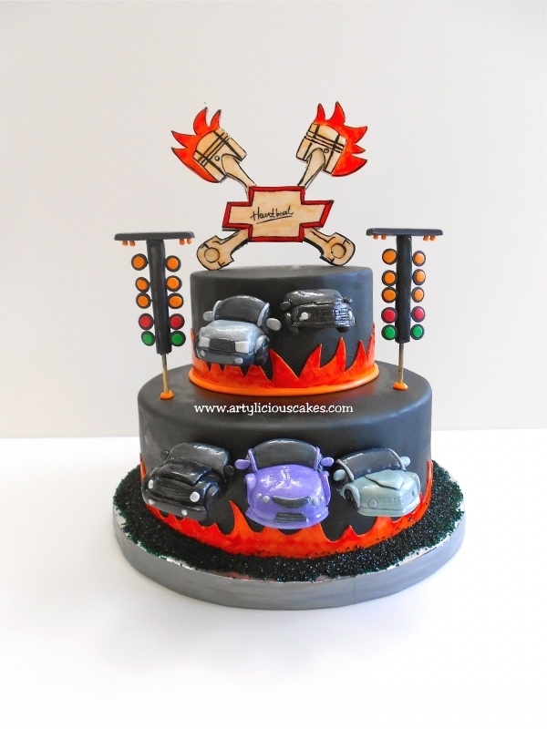 Drag Racing Birthday Cake