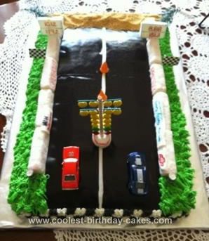 Drag Racing Happy Birthday Cake