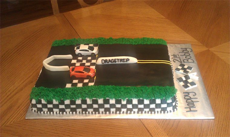 Drag Strip Racing Cake