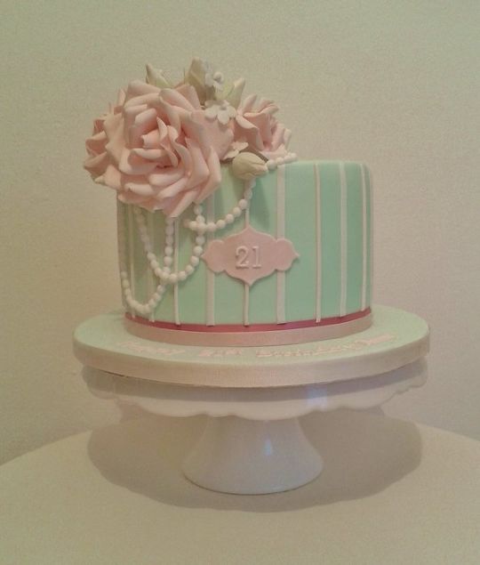 Elegant 21st Birthday Cake