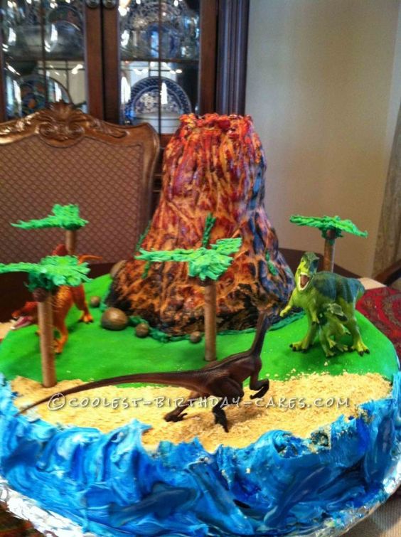 Erupting Volcano Birthday Cake