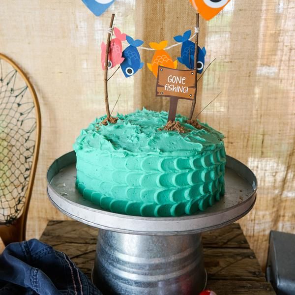 Gone Fishing Birthday Party Cake