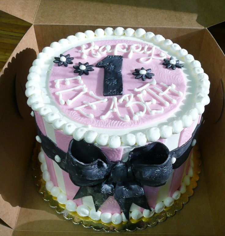 Happy Birthday Cake Pink Black