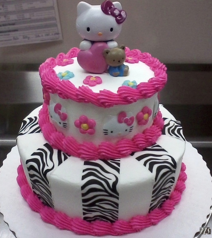 Hello Kitty Zebra Birthday Cakes