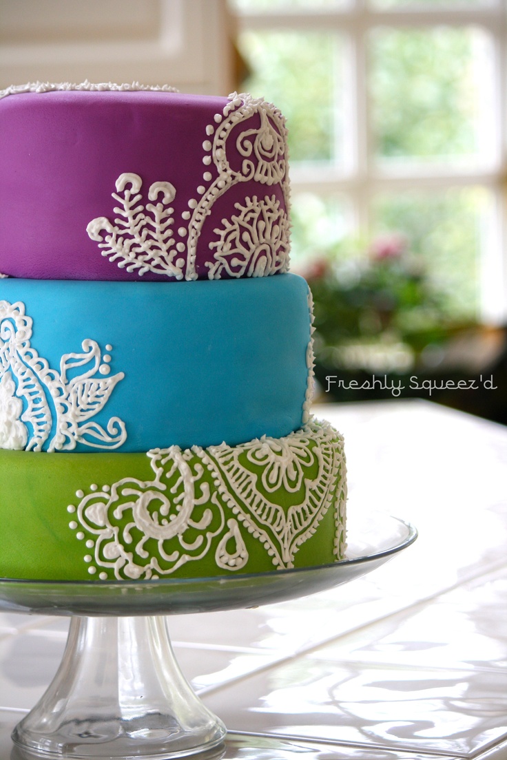 Lime Green and Blue Cake Purple