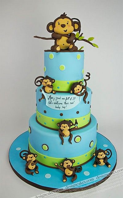 Monkey Baby Shower Cake