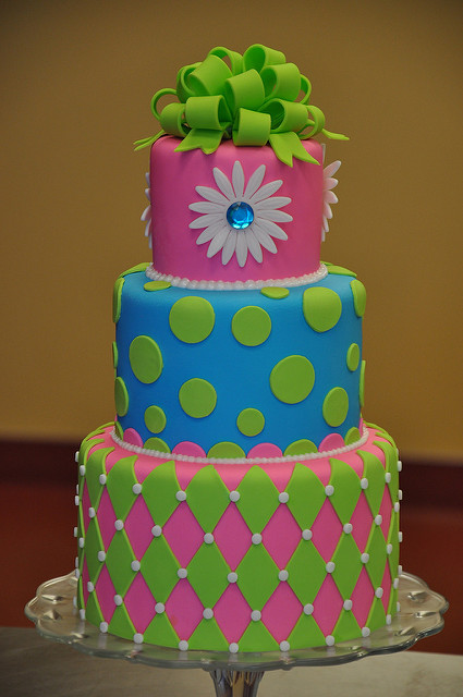 Neon Birthday Cake