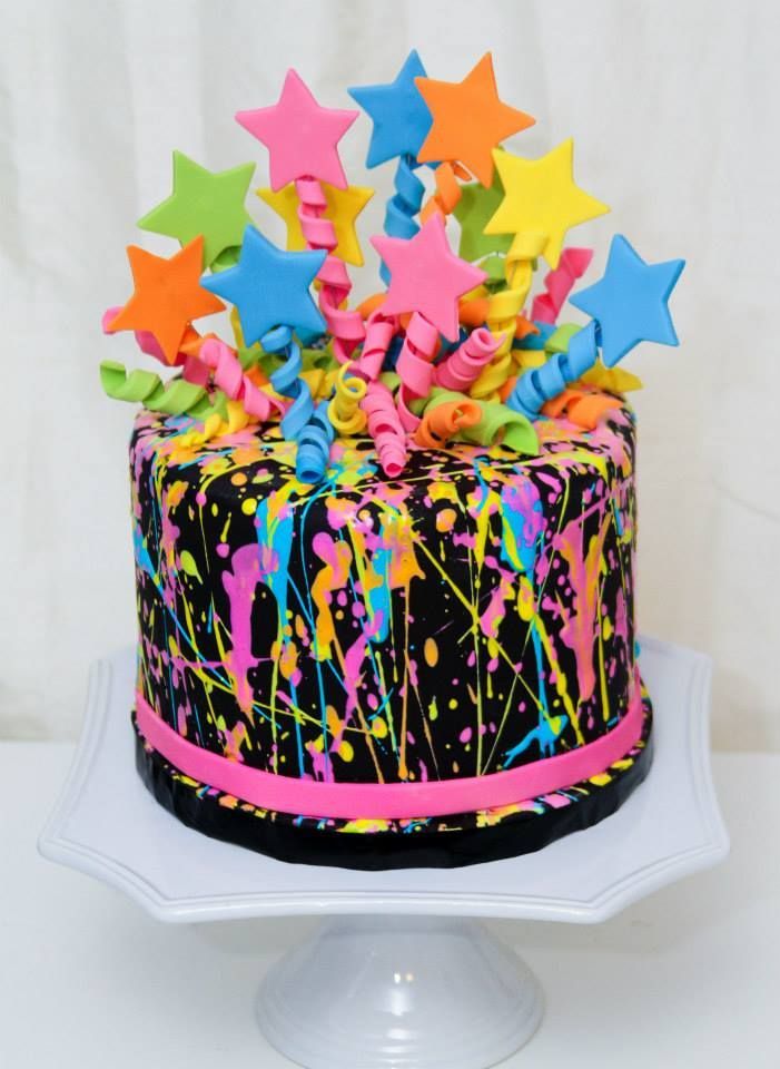 Neon Girl Birthday Cake Ideas