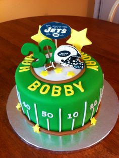 NY Jets Football Birthday Cake