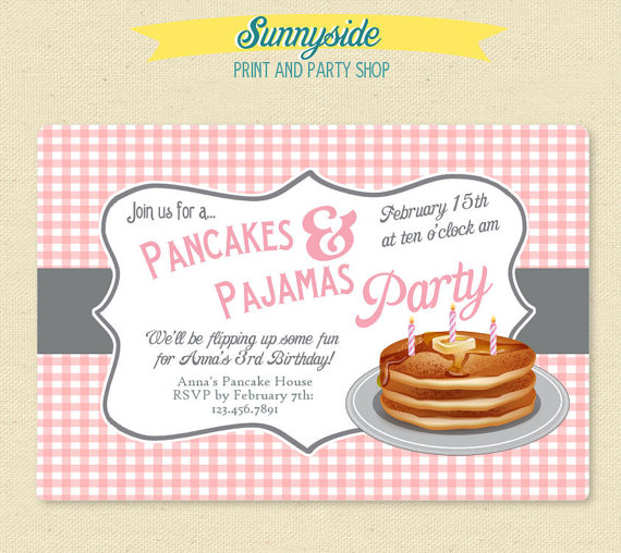 Pancakes and Pajamas Party Invitations Free