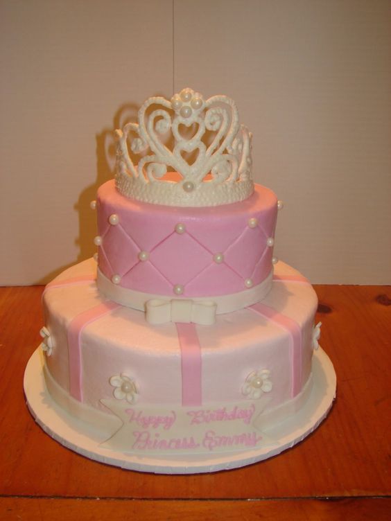 Pink Princess 1st Birthday Cake