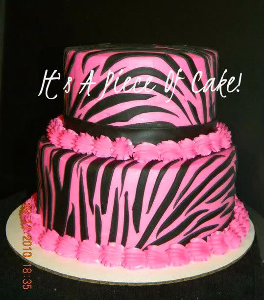 Pink Zebra Cake with Buttercream Icing