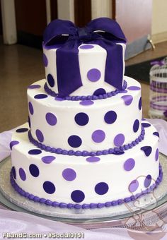 Purple and White Birthday Cake