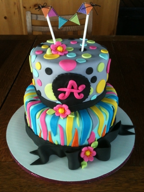 Rainbow Zebra Birthday Cake