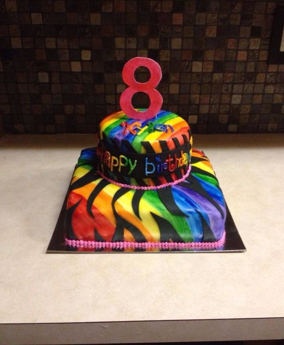 Rainbow Zebra Cake