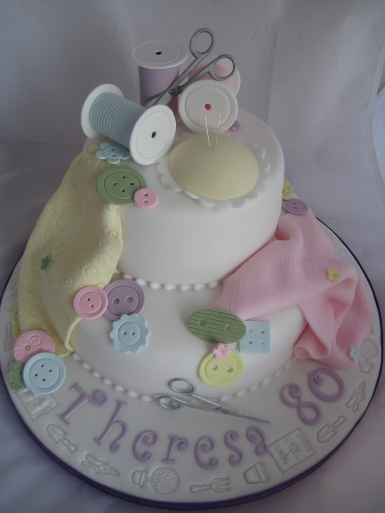 Sewing Themed Birthday Cake