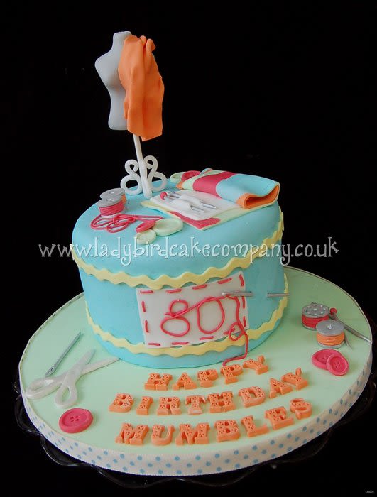 Sewing Themed Birthday Cake