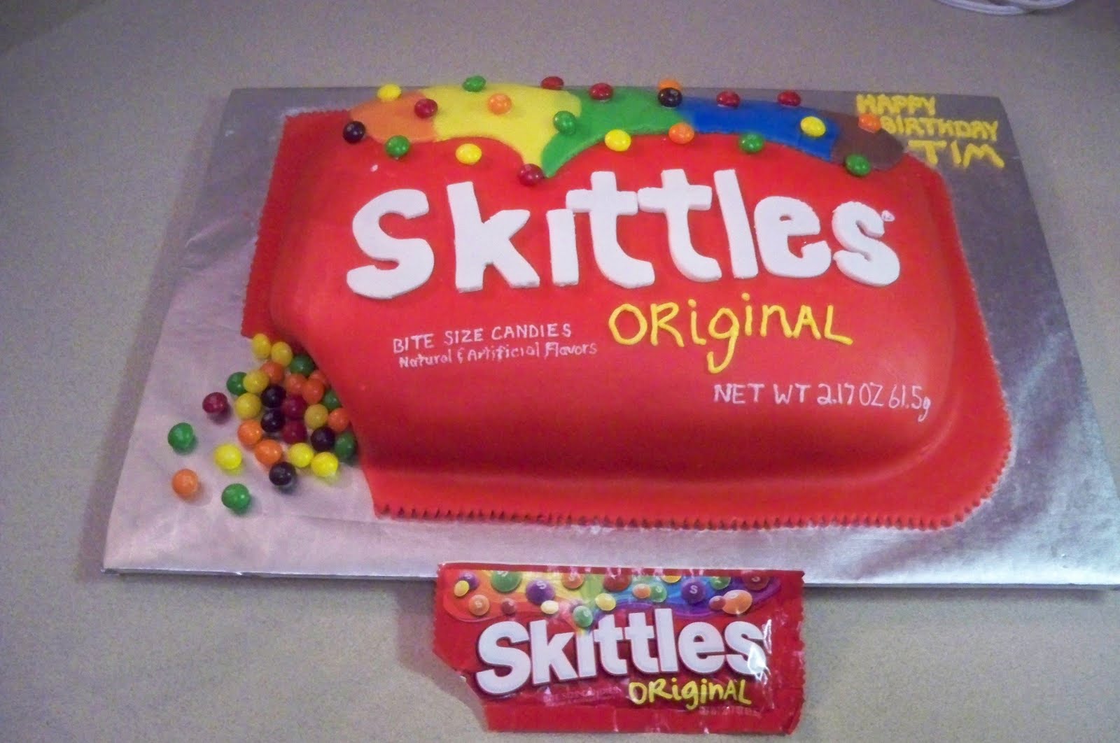 Skittles Birthday Cake