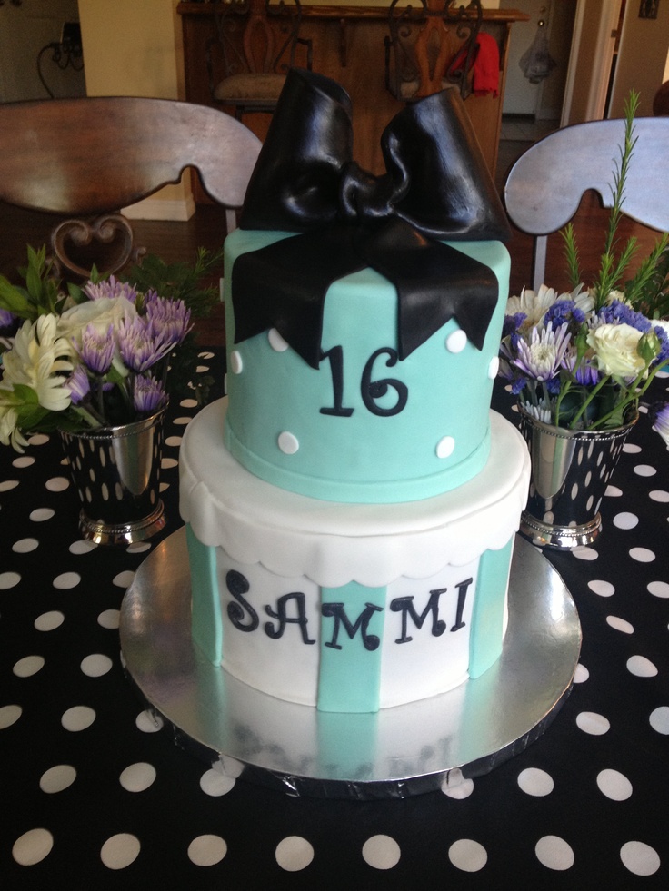 Tiffany Blue Sweet 16 Birthday Cake